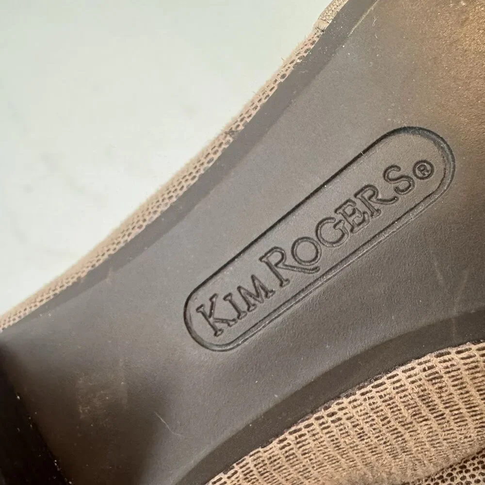 Kim Rogers Olissa Classic Pump Women's 6.5M Brown Faux Reptile Textile Heels